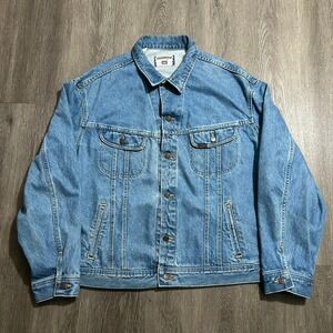 Vintage Lee Denim Trucker Jacket XXL 16 Blue Cotton Women's Made in USA